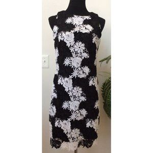 New Lauren RL Women's Black White‎ 100% Polyester Lace Sheath Dress Size 8, $195